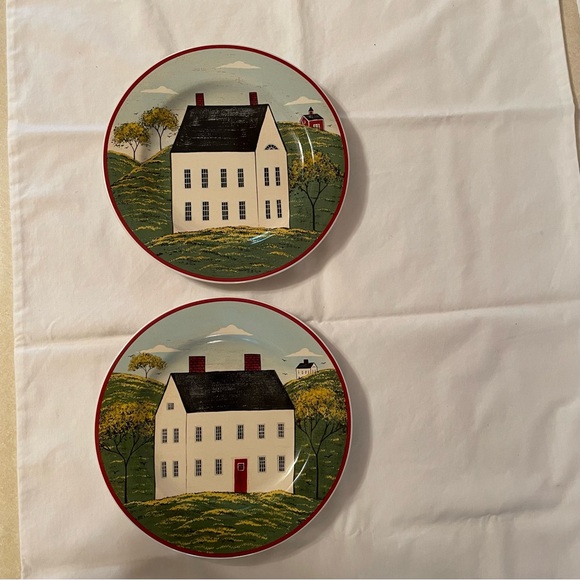 Sakura Country Life 8 1/4" Salad Plates Brandon House By Warren Kimble Set Of 2 - Picture 2 of 7